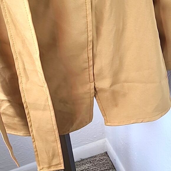 Hyfve-Camel Color Jacket Mini-Dress with Cut-out at Waist, Size Medium - Picture 6 of 13